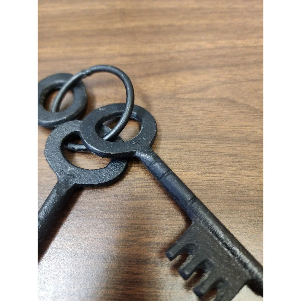 Decorative Set Of 3 Black Skeleton‎ Keys With Ring